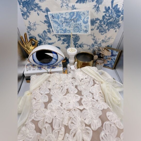 🆕 BRONX & BANCO 🧿 NWOT Sabrina White Bridal Midi Dress, Sz M / US 6 - Picture 2 of 15